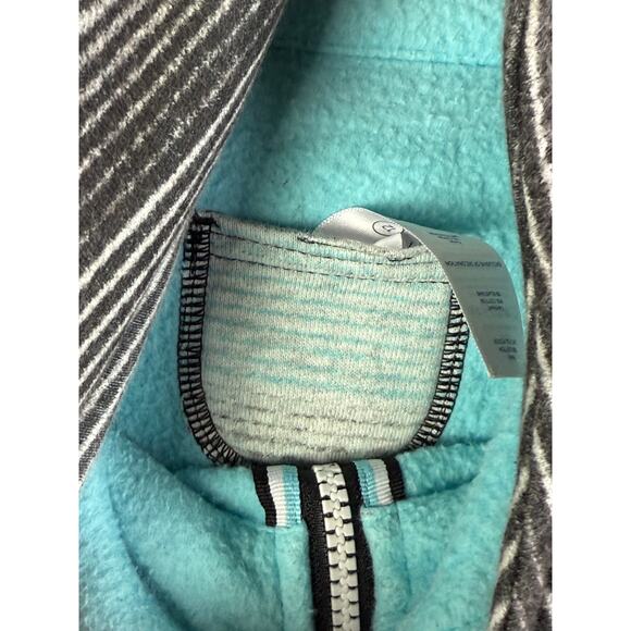 Ivivva by Lululemon Zip Up Scuba Hoodie Jacket‎ Striped Kids Mint Black Youth 12 - Picture 7 of 10